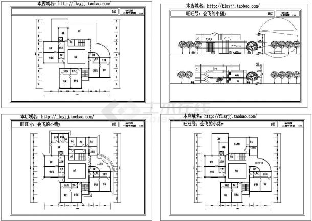 3层小区幼儿园建筑方案设计CAD全套图纸-图一