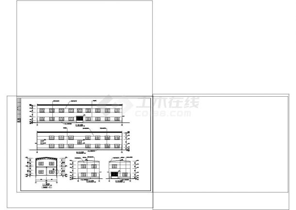 2层1396.6平米排架结构塑料制品生产车间建筑施工CAD图纸设计-图二