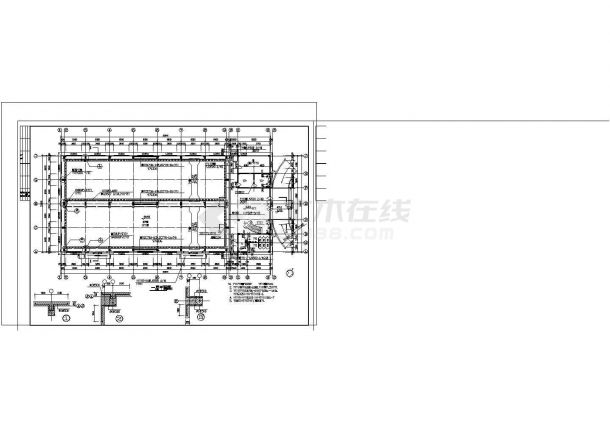 2层局部3层生产车间建筑施工CAD图纸设计-图二