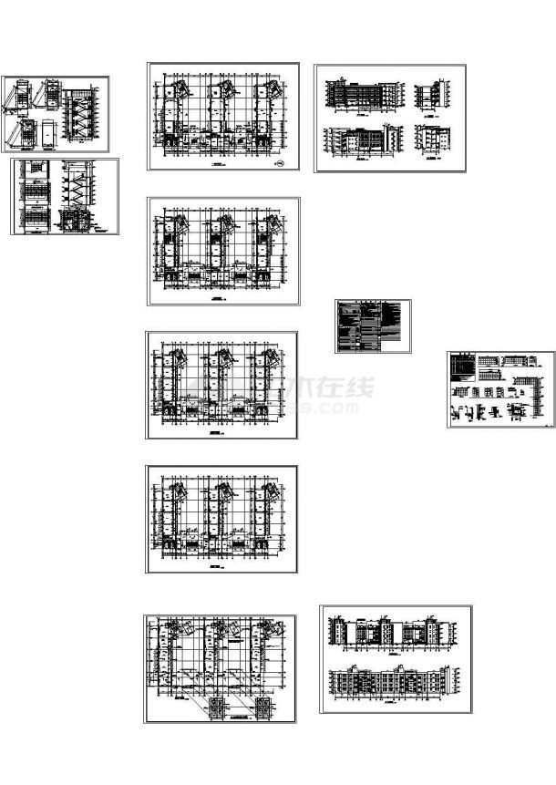 某中学五层教学楼建筑扩初图-图一