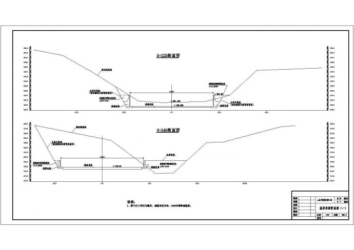 某水库除险加固溢洪道建闸设计CAD图纸设计_图1