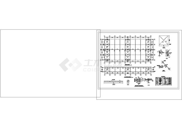 厂房设计_1层2350平米门式刚架轻钢结构五金制品厂房建施结施CAD图纸设计-图一
