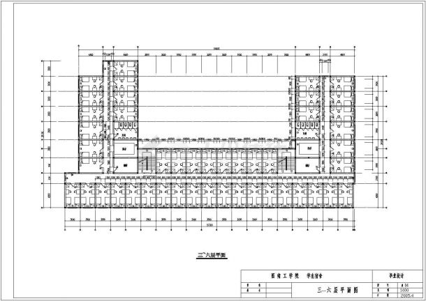 7305平米七层砖混学生公寓建筑设计cad图，含设计说明-图一