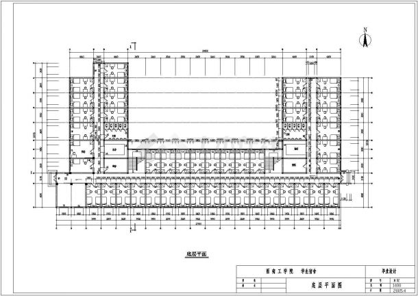 7305平米七层砖混学生公寓建筑设计cad图，含设计说明-图二