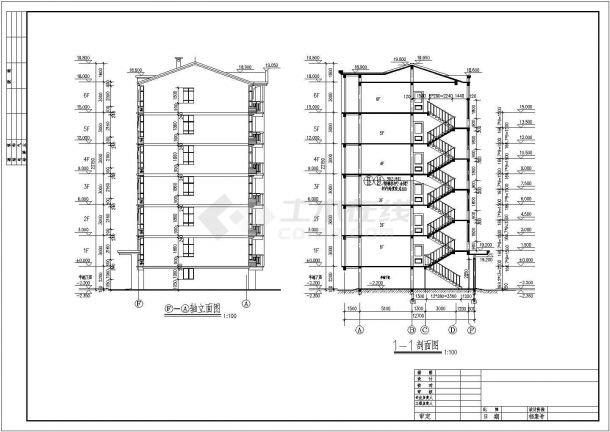某六层集体住宅建筑设计施工全套方案CAD图纸-图二