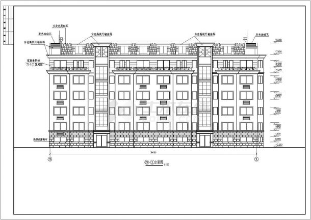 某单位员工宿舍楼建筑设计施工全套方案CAD图纸（含设计说明）-图一