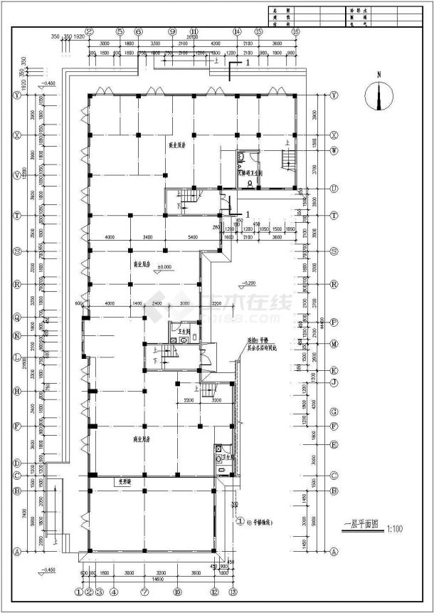某小区多层住宅楼建筑设计施工全套方案CAD图纸-图一