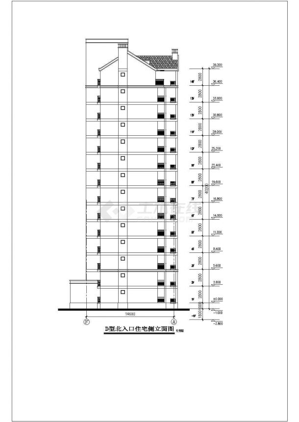 某市中心小区高层住宅楼建筑设计施工全套方案CAD图纸-图一