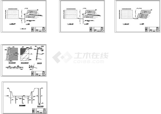 高层建筑基坑支护降水施工图（桩锚土钉墙），标注明细-图一