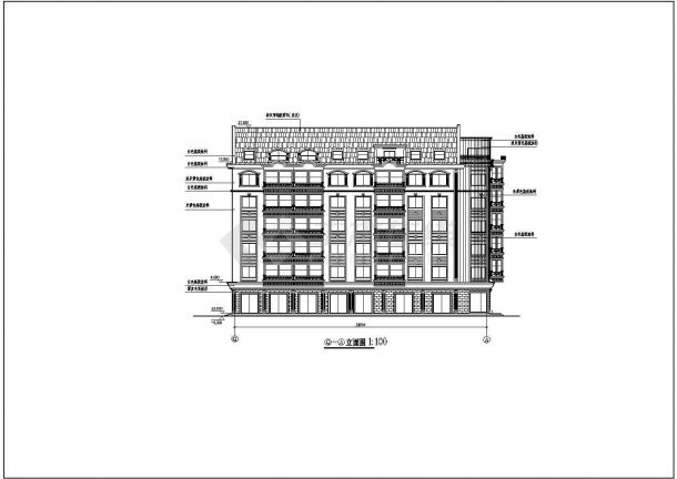 某现代小区小多层住宅楼建筑设计施工全套方案CAD图纸-图二