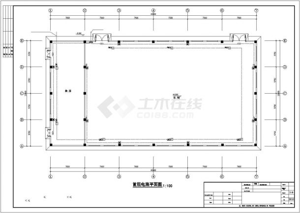 长沙市某服装厂1000平米单层加工厂房全套电气设计CAD图纸-图一