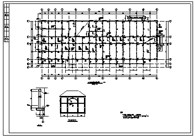 某市三层带阁楼层框架结构商住楼结构施工cad图-图二