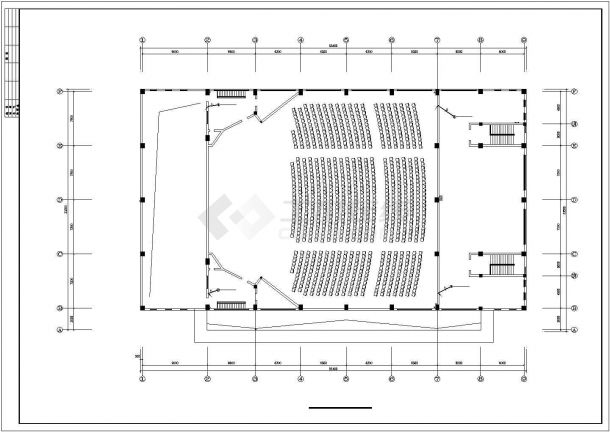 北京某大学3层框架结构学术礼堂全套电气设计CAD图纸-图二