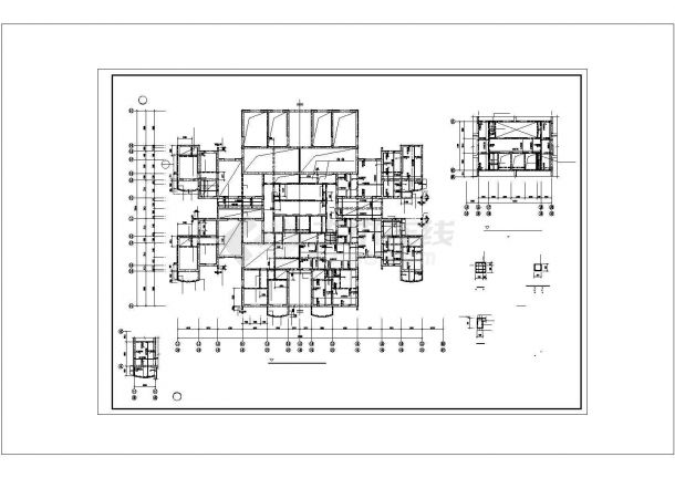 某医院结构设计CAD基础平面布置参考图-图二
