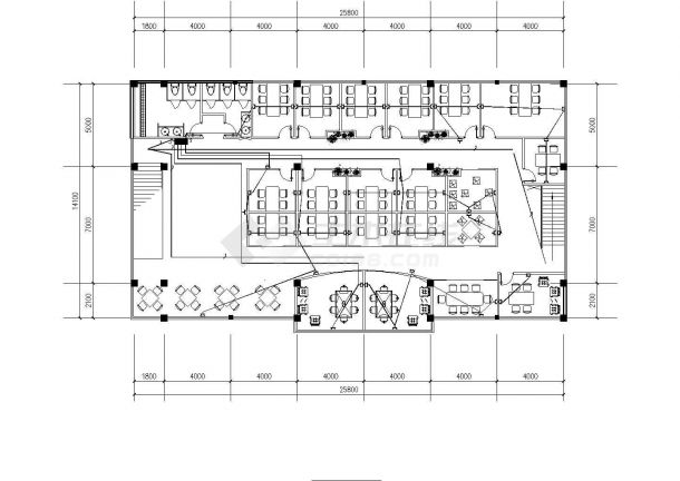 成都市某临街2层休闲茶馆全套照明电气设计CAD图纸-图一