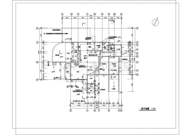 385.19平米二层山庄别墅工程量计算书及清单计价（含建筑结构图）cad 图纸-图一