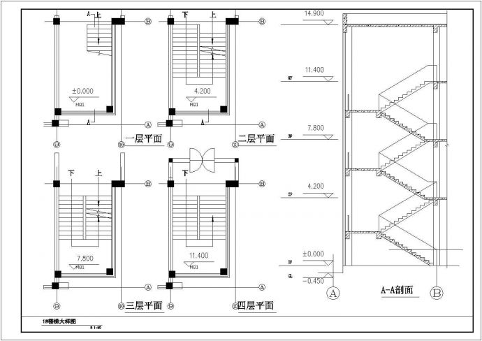 某现代宿舍住宅楼建筑设计施工全套方案CAD图纸_图1