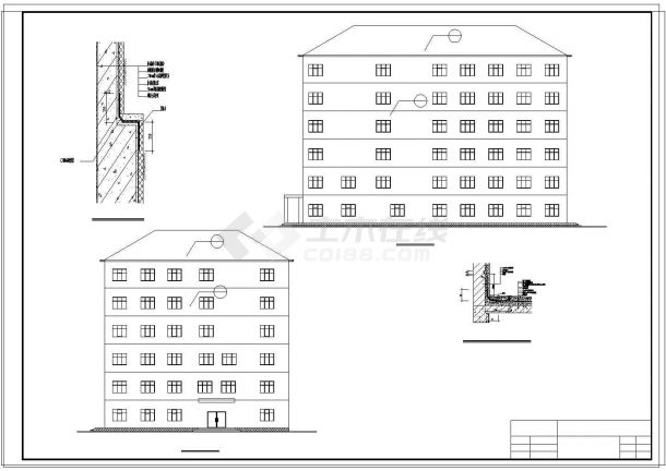 土木工程毕业设计_办公楼设计_3413.34平米六层框架综合办公楼毕业设计（结构计算书、工程量计算表、预算书、CAD图纸11张）cad 图纸-图二