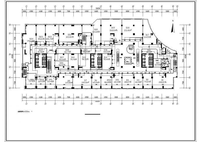 苏州临街4200平米6层灯饰城内平面电气施工设计CAD图纸_图1