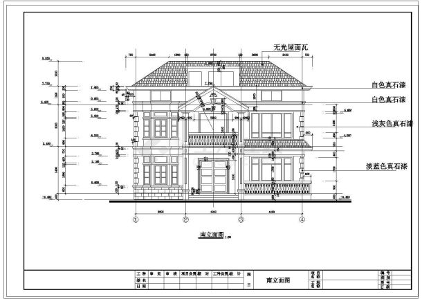 现代风格二层半独栋别墅建筑施工图设计-图一