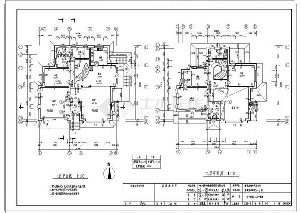 欧式风格独栋别墅建筑施工图（CAD）-图一