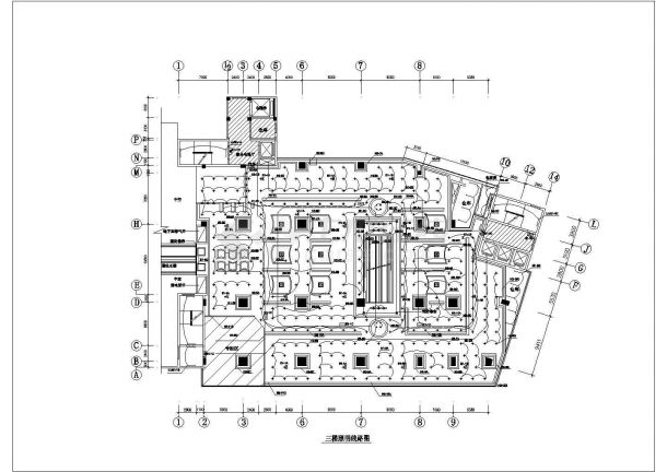 徐州市某商业街五层框架结构百货商场平面照明设计CAD图纸-图二