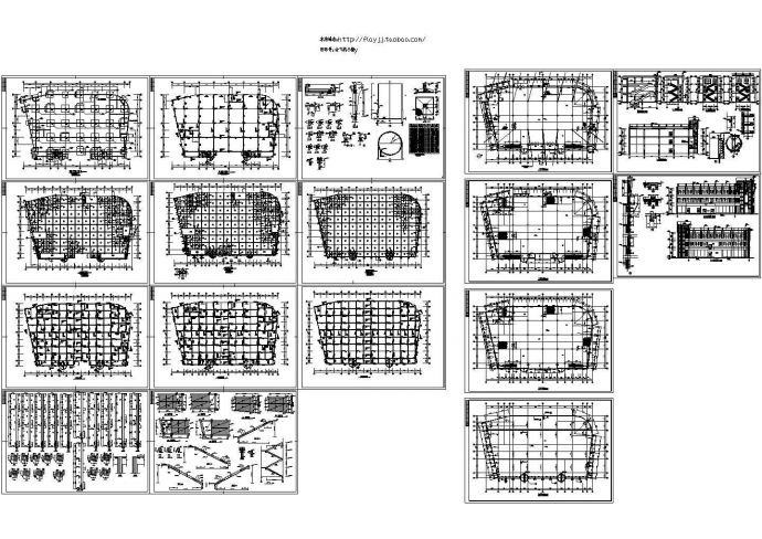 长60.4米 宽35.3米 三层商场建筑图 含结构图（绘图细致）_图1