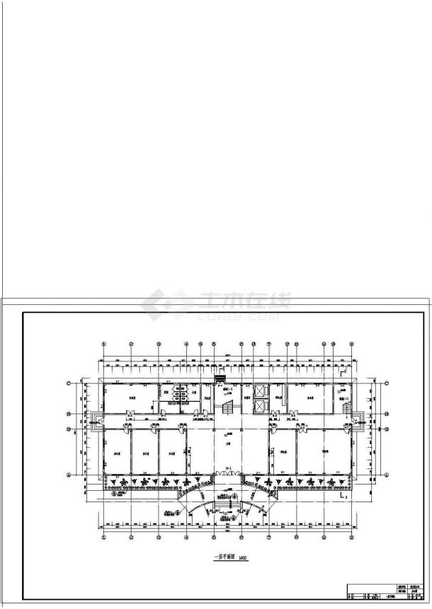 土木工程毕业设计_办公楼设计_5324平米，五层钢框架办公楼毕业设计（计算书pdf、建筑、结构图）cad 图纸-图一