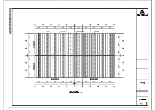 某市某公司钢结构建筑平面布置轴立面CAD图-图一