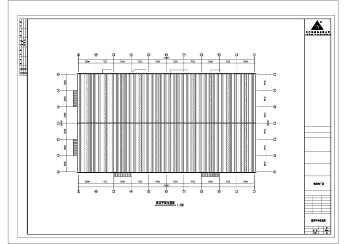 某市某公司钢结构建筑平面布置轴立面CAD图_图1
