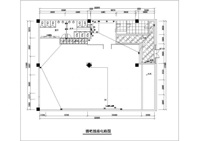 北京某高档商务酒吧全套电气施工设计CAD图纸_图1