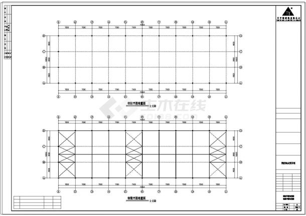 农贸市场70x19.8钢结构工程CAD设计施工图-图二