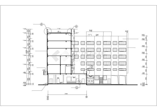 扬州某商业街1.2万平米14层框架结构商务大酒店全套建筑设计CAD图纸-图二