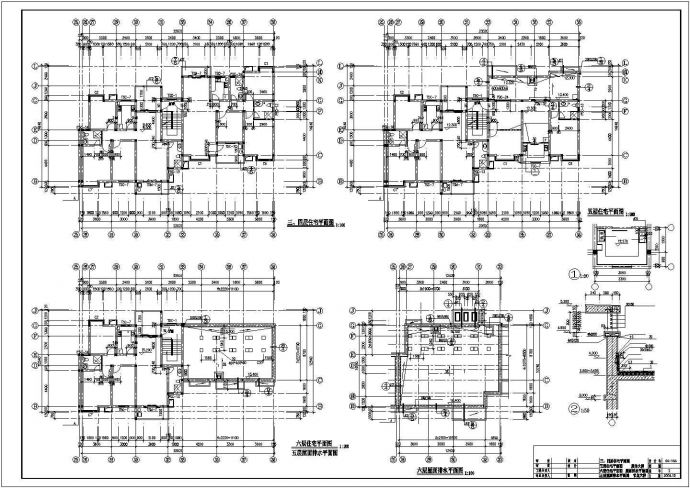 上海某街道3060平6层砖混结构商住楼建筑设计CAD图纸（一层为商铺）_图1