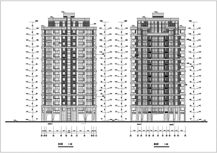 济南紫桂园小区16层高层住宅楼建筑设计CAD图纸（含机房层）_图1
