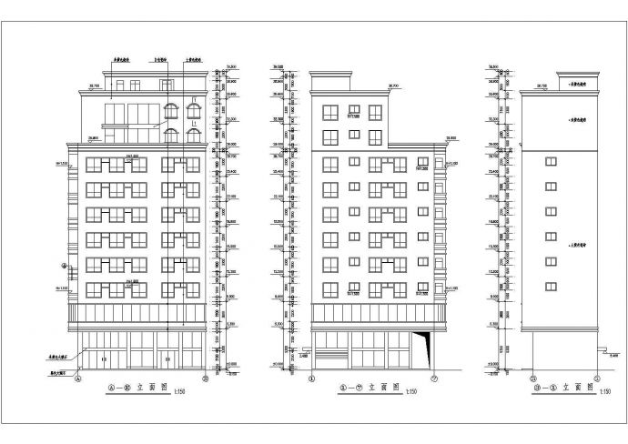 某现代小型私宅楼建筑设计施工全套方案CAD图纸_图1