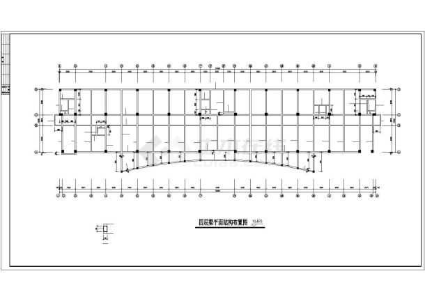 办公楼设计_七层框架结构办公楼设计CAD施工图-图二