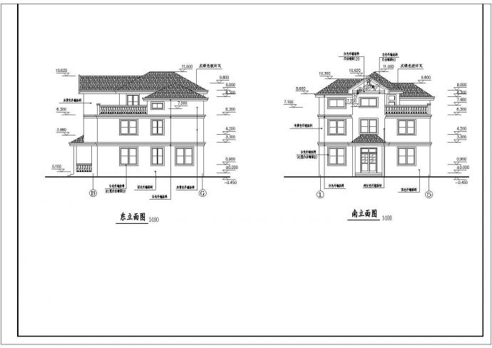 某现代小型私人住宅楼建筑设计施工全套方案CAD图纸_图1