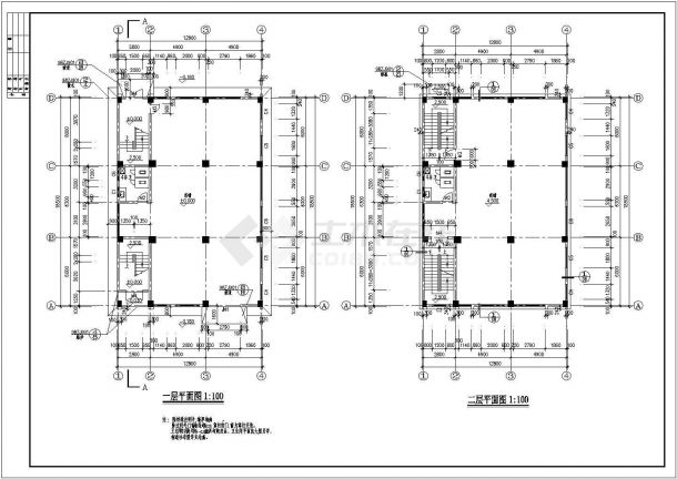 某乡镇固戍村私宅建筑设计施工全套方案CAD图纸-图二