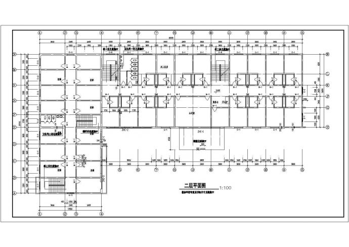 3200平米3层框架结构商务连锁宾馆建筑设计CAD图纸_图1