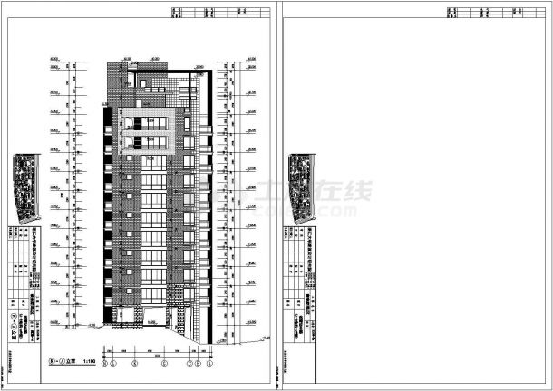 某城市小区小高层住宅楼建筑设计施工全套方案CAD图纸-图二