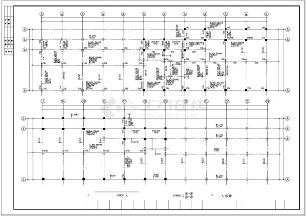 三层管理用房结构设计CAD图纸-图二