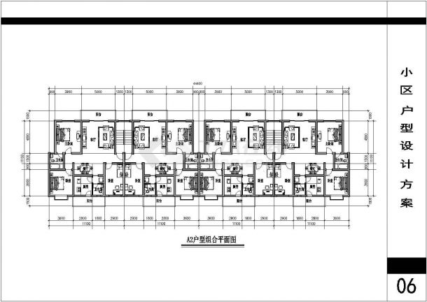 某小区居住民宅建筑设计施工全套户型方案CAD图纸-图一