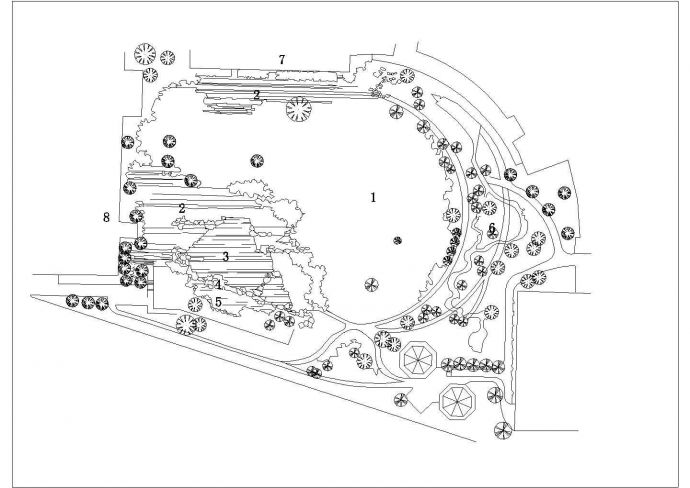 北京某地新建西方现代园林设计规划cad图纸，共一份资料_图1