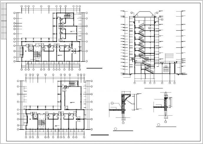西安市某城中村3400平米8层框架结构私人宾馆建筑设计CAD图纸_图1