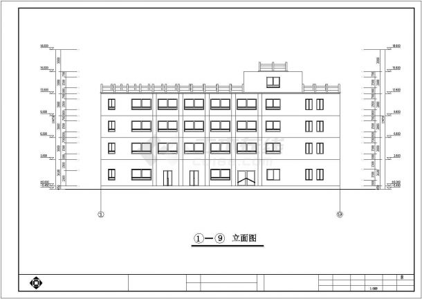 2600平米4层框架结构假日宾馆平立剖面设计CAD图纸-图二