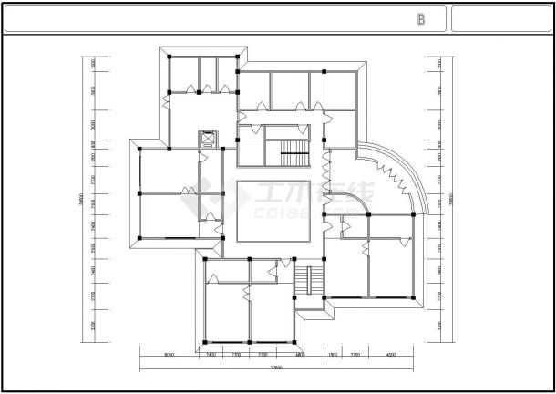 某三层幼儿园教学楼建筑方案设计CAD图-图二