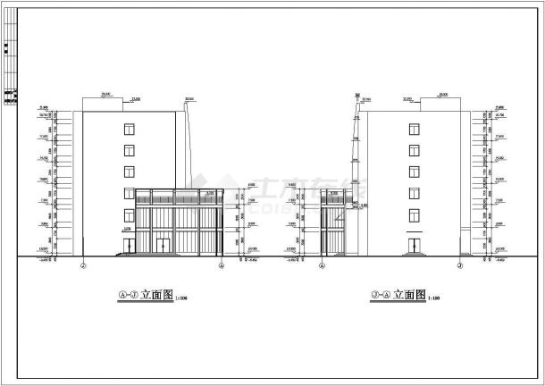 某工业园区宿舍建筑设计施工全套方案CAD图纸-图一