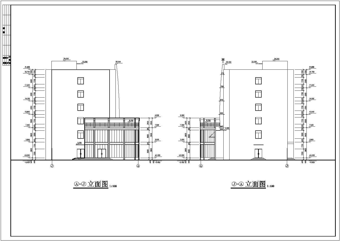 某工业园区宿舍建筑设计施工全套方案CAD图纸