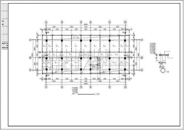 深圳某框架宿舍楼建筑结构施工设计CAD图-图一